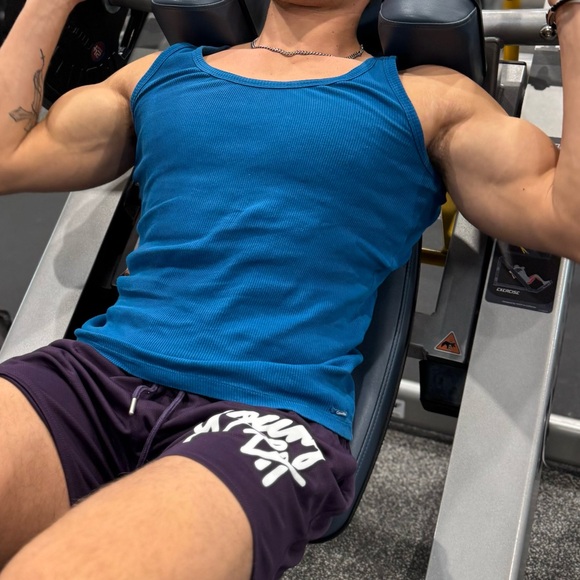 CALVIN KLEIN MEN TEAL BLUE TANK TOP VEST SHIRT COWBOY STEEL RIBBED COTTON ACTIVE - Picture 6 of 16